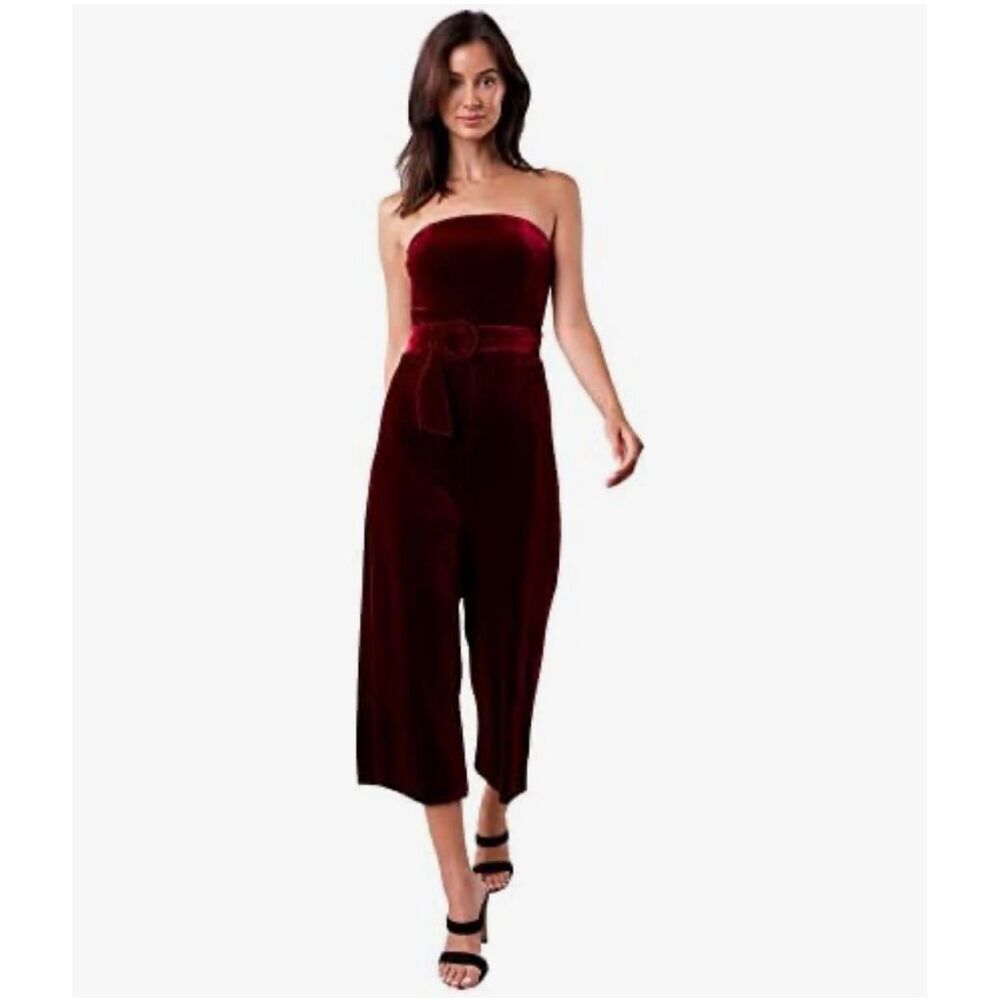 NWT Love Game Strapless Velvet Jumpsuit by Sugar Lips.